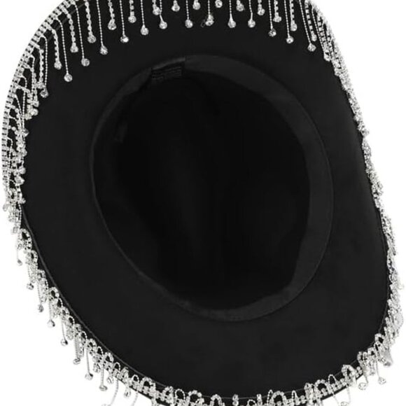 Rhinestone fringe cowgirl hat